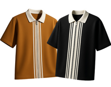 Load image into Gallery viewer, Pack Of 2 Zipper Striped Polo Shirts