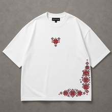 Load image into Gallery viewer, White Crimson Heritage Oversized Tee