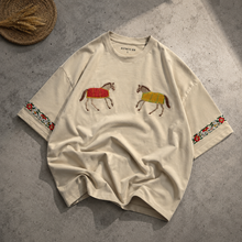 Load image into Gallery viewer, Pack Of 2 Horse Embroidery Oversized T-Shirt