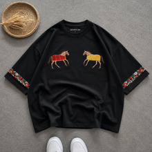Load image into Gallery viewer, Pack Of 2 Horse Embroidery Oversized T-Shirt