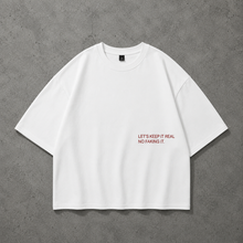 Load image into Gallery viewer, White Kiss Now Talk Later Oversized Tee