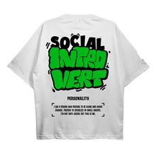 Load image into Gallery viewer, Social Introvert White Drop Shoulder Tee
