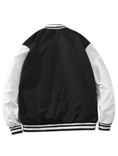 Load image into Gallery viewer, Black Chicago Print Baseball jacket-Aesthetic Gen
