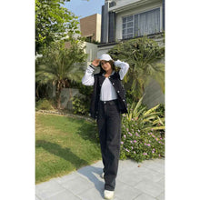 Load image into Gallery viewer, Baseball Jacket Black and White _Unisex - Aesthetic Gen