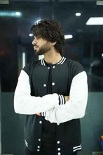 Load image into Gallery viewer, Baseball Jacket Black and White _Unisex - Aesthetic Gen