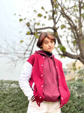Load image into Gallery viewer, Baseball Jacket Maroon and White _Unisex - Aesthetic Gen
