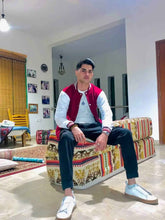 Load image into Gallery viewer, Baseball Jacket Maroon and White _Unisex - Aesthetic Gen
