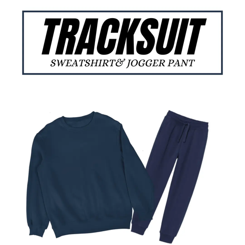 Basic Navy Blue Sweatshirt Tracksuit-Aesthetic Gen