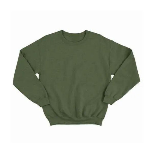 Basic Olive Green Sweatshirt-Aesthetic Gen