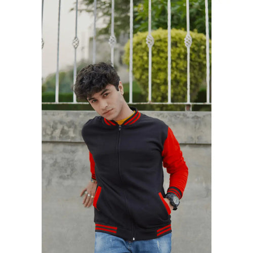 Black And Red Bomber Jacket-Aesthetic Gen