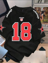 Load image into Gallery viewer, Black Manfinity Sporsity Letter Printed Drop Shoulder T-Shirt, Street Wear - Aesthetic Gen