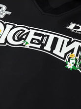 Load image into Gallery viewer, Black Stylish Street Style Contrast Floral Print Polo Shirt - 2009 - Aesthetic Gen