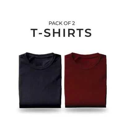 Bundle Of 2 Half Sleeves T-Shirt (Plus Size - 2xl)-Aesthetic Gen