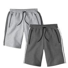 Load image into Gallery viewer, Bundle Of 2 Stripe Shorts With Zipper Pockets-Aesthetic Gen
