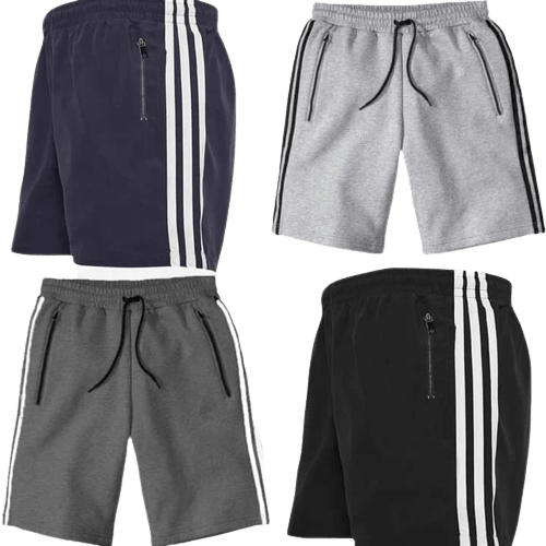 Bundle Of 4 Stripe Shorts With Zipper Pockets-Aesthetic Gen