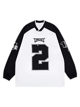 Load image into Gallery viewer, Contrast Paneled V - neck Full Sleeve T-shirt Streetwear Letter Print - 1684 - Aesthetic Gen