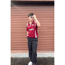 Load image into Gallery viewer, Maroon High Street Racing Zipper Polo T-Shirt - Aesthetic Gen
