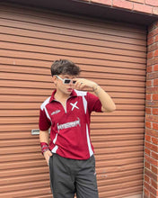 Load image into Gallery viewer, Maroon High Street Racing Zipper Polo T-Shirt - Aesthetic Gen