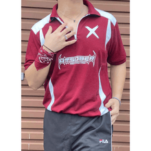 Load image into Gallery viewer, Maroon High Street Racing Zipper Polo T-Shirt - Aesthetic Gen