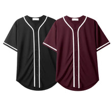 Load image into Gallery viewer, Pack OF 2 Baseball Striped Collar Button Up Shirts-Aesthetic Gen
