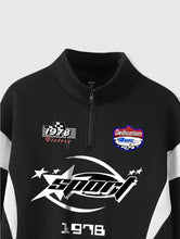 Load image into Gallery viewer, ROMWE Grunge Punk Letter Graphic Half Zip Sweatshirt - Aesthetic Gen