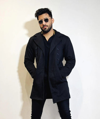 Turkish Style DOUBLE SIDE Epsom Coat Black-Aesthetic Gen
