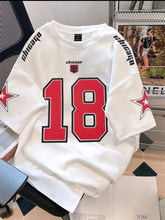 Load image into Gallery viewer, White Manfinity Sporsity Letter Printed Drop Shoulder T-Shirt, Street Wear - Aesthetic Gen