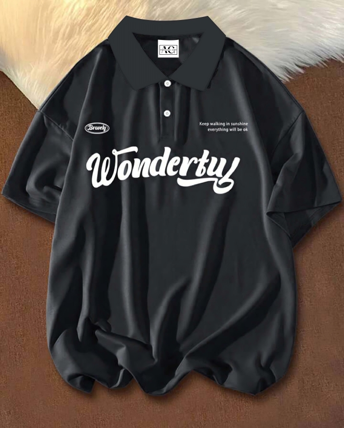Black Manfinity Sporsity Plus Slogan Graphic Polo T-Shirt