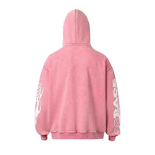 Load image into Gallery viewer, Pink Washed Zip-Up Hoodies "RACE"