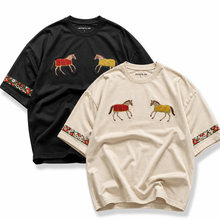 Load image into Gallery viewer, Pack Of 2 Horse Embroidery Oversized T-Shirt
