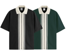 Load image into Gallery viewer, Pack Of 2 Zipper Striped Polo Shirt
