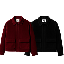 Load image into Gallery viewer, Pack Of 2 Maroon &amp; Black Turkish Suede Velvet Zipper Styling Coat
