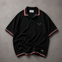 Load image into Gallery viewer, Black Midnight Court Polo - Aesthetic Gen Pakistan
