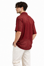 Load image into Gallery viewer, Wine Crochet Shirt
