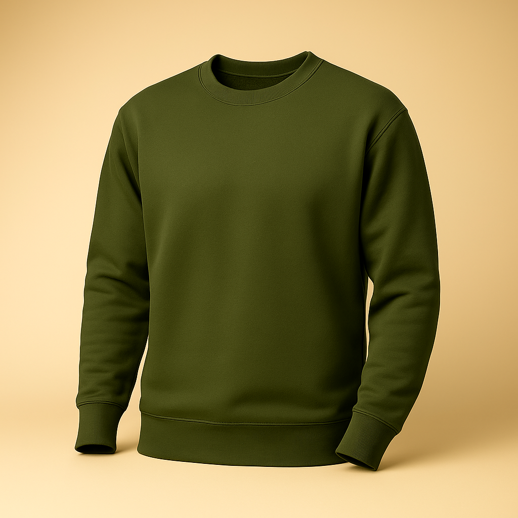 Basic Olive Green Sweatshirt