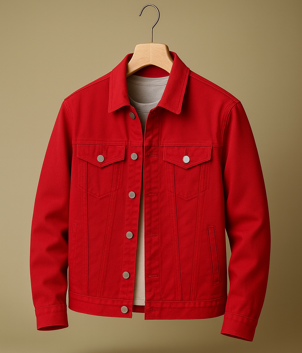 Red Denim Jacket -Unisex