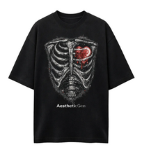Load image into Gallery viewer, Noir Skeleton Printed Graphic T-Shirt
