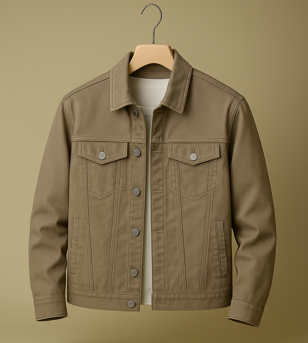 Beige Denim Jacket -Unisex