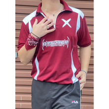 Load image into Gallery viewer, Maroon High Street Racing Zipper Polo T-Shirt
