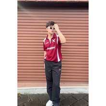 Load image into Gallery viewer, Maroon High Street Racing Zipper Polo T-Shirt
