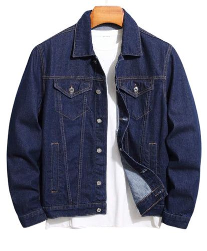 Navy Blue Denim Jacket -Unisex-Aesthetic Gen