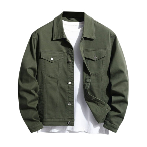 Bottle Green Denim Jacket -Unisex-Aesthetic Gen