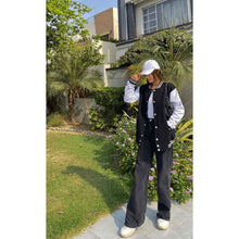 Load image into Gallery viewer, Baseball Jacket Black and White _Unisex - Aesthetic Gen
