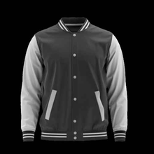Load image into Gallery viewer, Baseball Jacket Black and White _Unisex - Aesthetic Gen
