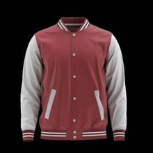 Load image into Gallery viewer, Baseball Jacket Maroon and White _Unisex - Aesthetic Gen

