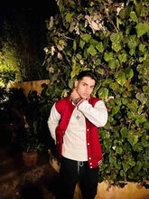 Load image into Gallery viewer, Baseball Jacket Maroon and White _Unisex - Aesthetic Gen
