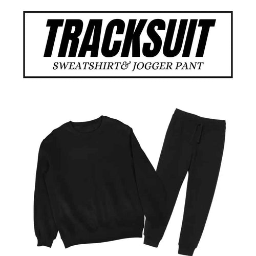 Basic Black Sweatshirt Tracksuit - Aesthetic Gen