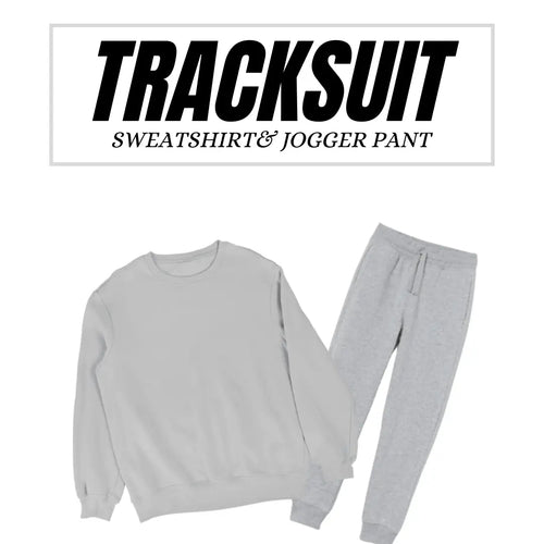 Basic Heather Gray Sweatshirt Tracksuit-Aesthetic Gen