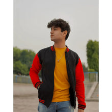 Load image into Gallery viewer, Black And Red Bomber Jacket-Aesthetic Gen
