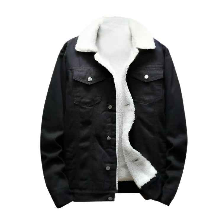 Black Sherpa Denim Jacket - Unisex - Aesthetic Gen